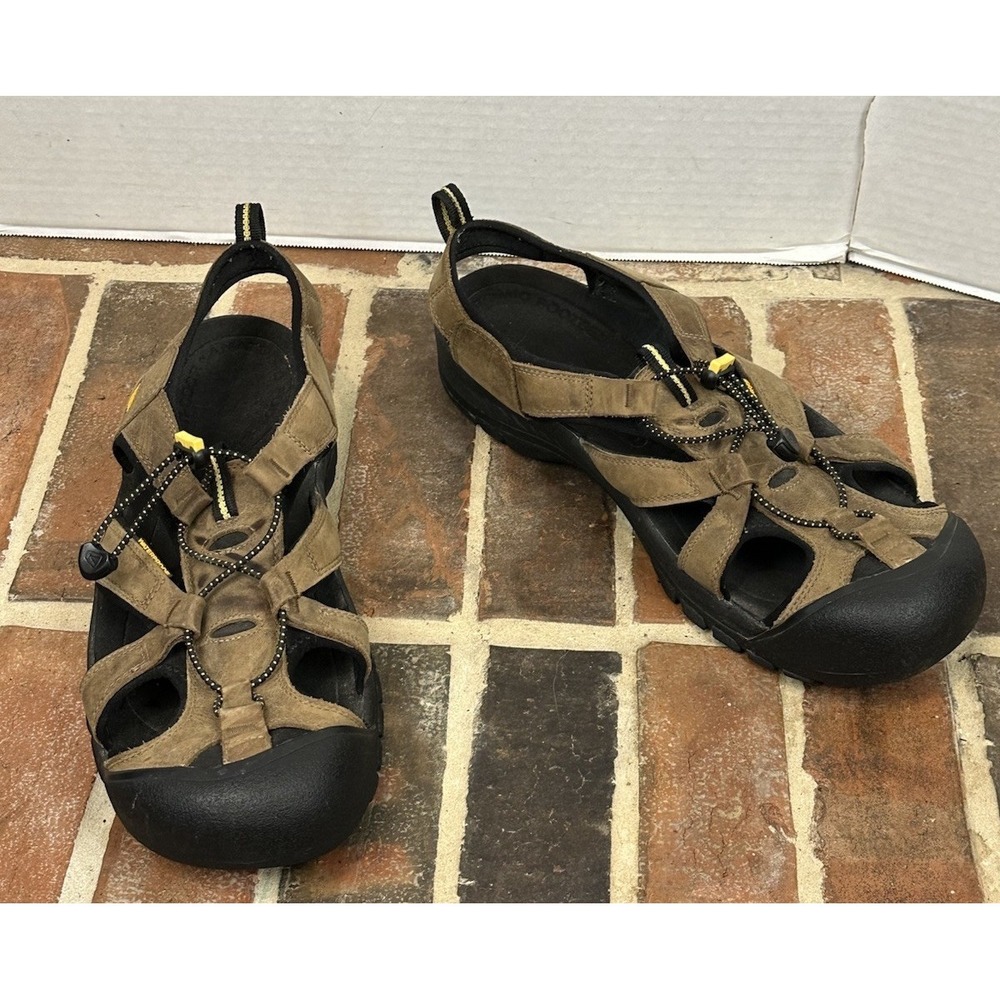 KEEN Venice Brown Leather Waterproof Sandals Closed Toe Hiking Men's 14.5